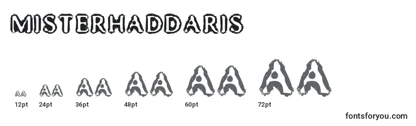 Размеры шрифта MisterHaddaris