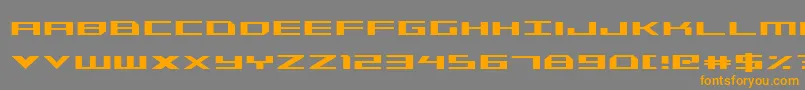 TriremeCondensed-Schriftart – Orangefarbene Schriften auf grauem Hintergrund