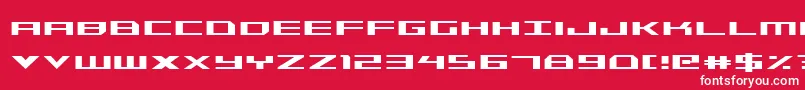 Fonte TriremeCondensed – fontes brancas em um fundo vermelho