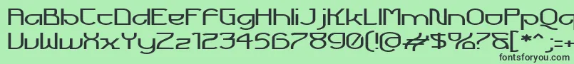 FuturexVoyager-fontti – mustat fontit vihreällä taustalla