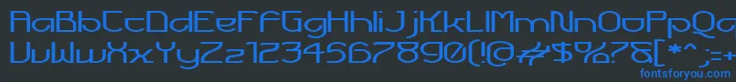 フォントFuturexVoyager – 黒い背景に青い文字