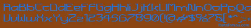 フォントFuturexVoyager – 茶色の背景に青い文字