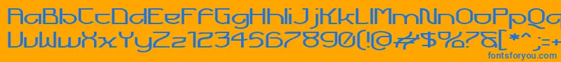 FuturexVoyager Font – Blue Fonts on Orange Background