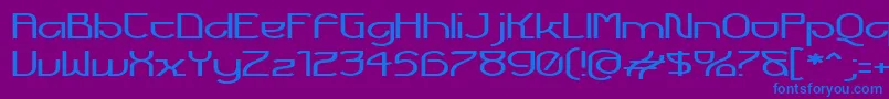 フォントFuturexVoyager – 紫色の背景に青い文字