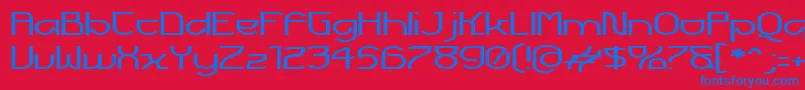 FuturexVoyager Font – Blue Fonts on Red Background