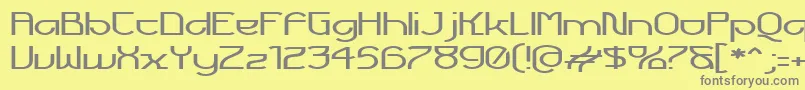 フォントFuturexVoyager – 黄色の背景に灰色の文字