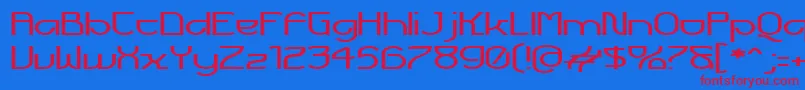 FuturexVoyager Font – Red Fonts on Blue Background