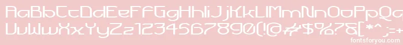 FuturexVoyager-fontti – valkoiset fontit vaaleanpunaisella taustalla