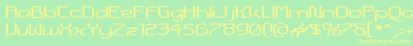 FuturexVoyager-fontti – keltaiset fontit vihreällä taustalla
