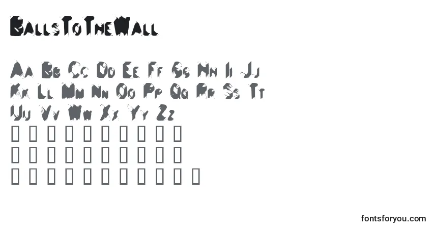 Schriftart BallsToTheWall – Alphabet, Zahlen, spezielle Symbole