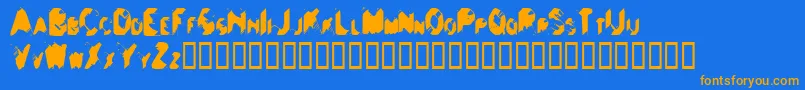 BallsToTheWall-Schriftart – Orangefarbene Schriften auf blauem Hintergrund
