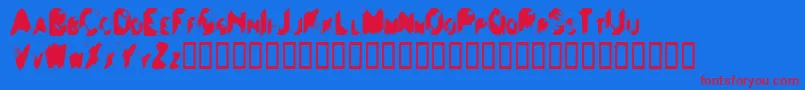 フォントBallsToTheWall – 赤い文字の青い背景