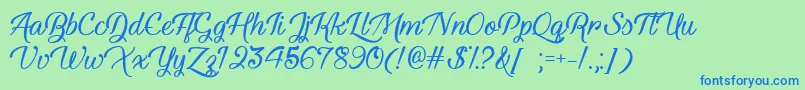 Police YouthAndBeautyTtf – polices bleues sur fond vert