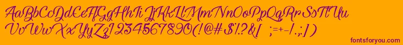YouthAndBeautyTtf-fontti – violetit fontit oranssilla taustalla