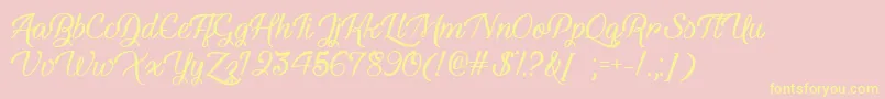 YouthAndBeautyTtf-Schriftart – Gelbe Schriften auf rosa Hintergrund