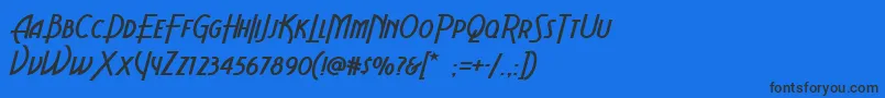 Aerovias-Schriftart – Schwarze Schriften auf blauem Hintergrund