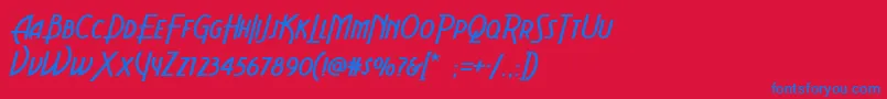 Aerovias-Schriftart – Blaue Schriften auf rotem Hintergrund