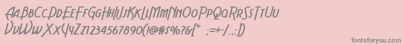 Aerovias-Schriftart – Graue Schriften auf rosa Hintergrund