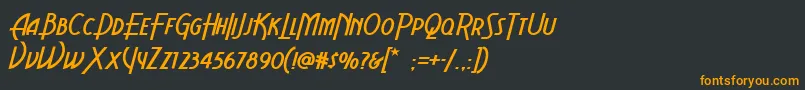 フォントAerovias – 黒い背景にオレンジの文字