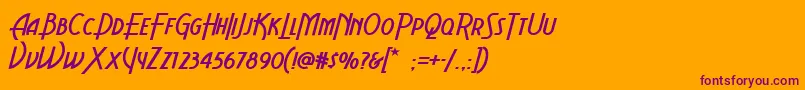 Aerovias Font – Purple Fonts on Orange Background