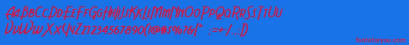 Aerovias Font – Red Fonts on Blue Background