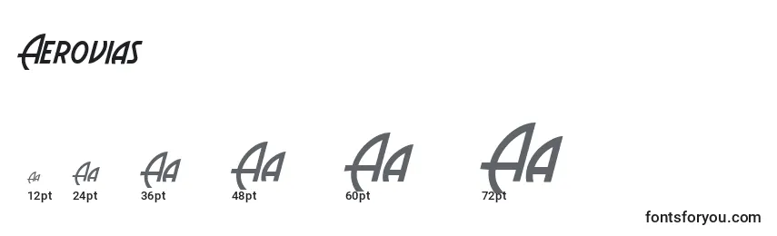 Größen der Schriftart Aerovias