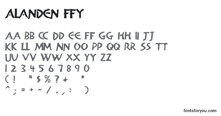 Schriftart Alanden ffy – Alphabet, Zahlen, spezielle Symbole