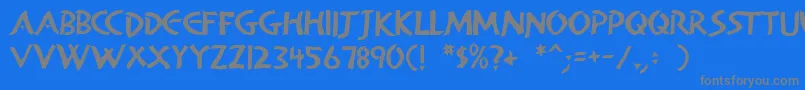 フォントAlanden ffy – 青い背景に灰色の文字