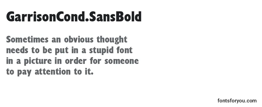 Review of the GarrisonCond.SansBold Font