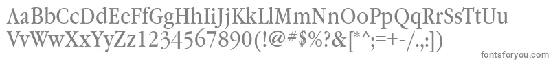 Garamondbooknarrowttt-fontti – harmaat kirjasimet valkoisella taustalla