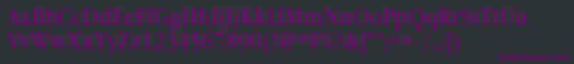 フォントGaramondbooknarrowttt – 黒い背景に紫のフォント