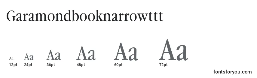 Размеры шрифта Garamondbooknarrowttt