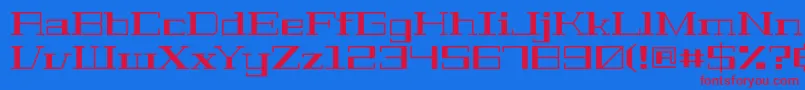 フォントGeostarfillRegular – 赤い文字の青い背景