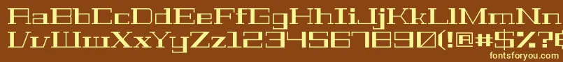 GeostarfillRegular-fontti – keltaiset fontit ruskealla taustalla