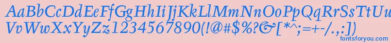 TyfaTextOtItalic Font – Blue Fonts on Pink Background