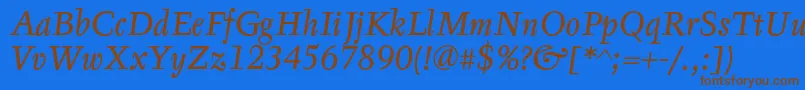 Шрифт TyfaTextOtItalic – коричневые шрифты на синем фоне
