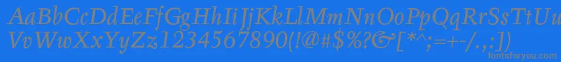 TyfaTextOtItalic Font – Gray Fonts on Blue Background