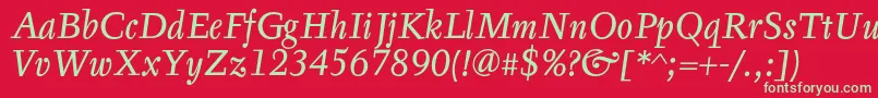 TyfaTextOtItalic Font – Green Fonts on Red Background