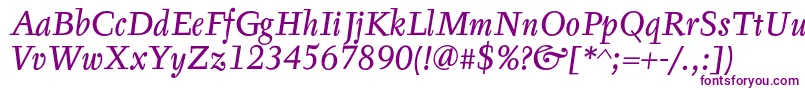 TyfaTextOtItalic Font – Purple Fonts on White Background