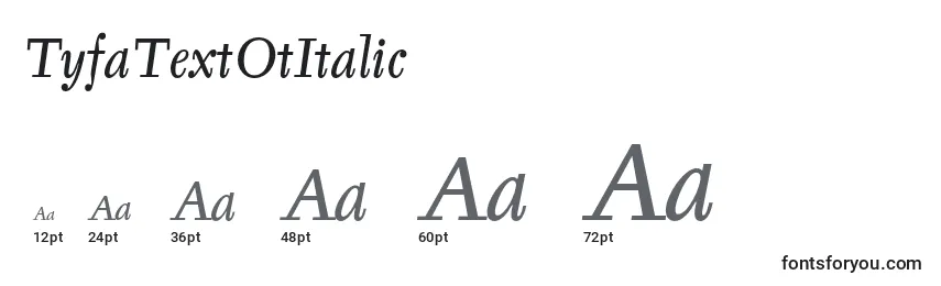 Размеры шрифта TyfaTextOtItalic