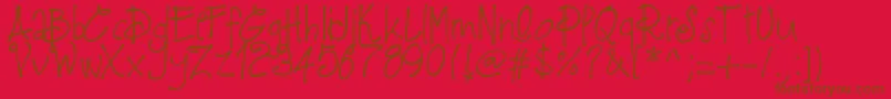 Pwfeb16-fontti – ruskeat fontit punaisella taustalla