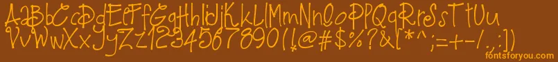 Więcej informacji o czcionce Pwfeb16 Czcionka Pwfeb16 – pomarańczowe czcionki na brązowym tle