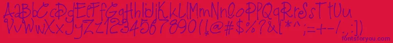 Pwfeb16 Font – Purple Fonts on Red Background