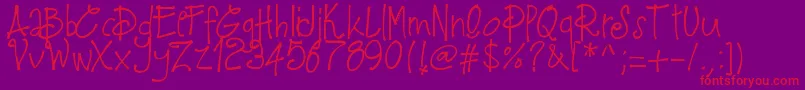 Więcej informacji o czcionce Pwfeb16 Czcionka Pwfeb16 – czerwone czcionki na fioletowym tle