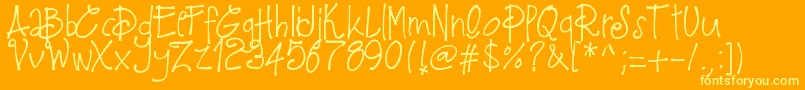 fuente Pwfeb16 – Fuentes Amarillas Sobre Fondo Naranja