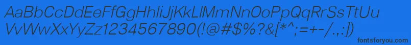 Lunchtype23LightItalic Font – Black Fonts on Blue Background