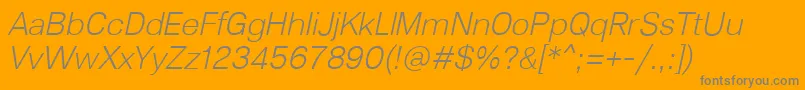 Lunchtype23LightItalic Font – Gray Fonts on Orange Background