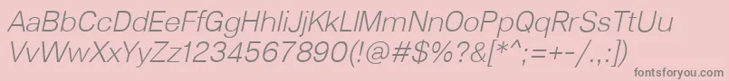 Lunchtype23LightItalic Font – Gray Fonts on Pink Background
