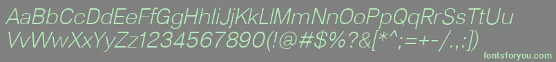 Lunchtype23LightItalic Font – Green Fonts on Gray Background