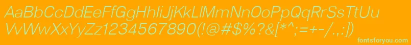 Lunchtype23LightItalic Font – Green Fonts on Orange Background